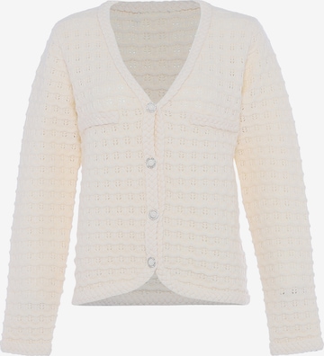 faina Neuletakki värissä valkoinen: etupuoli