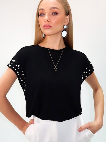 Trend Alaçatı Stili Póló - fekete: elől