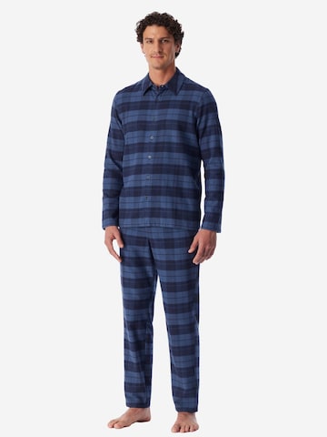 SCHIESSER Pyjama lang 'Selected Premium Warming'‌‌‌‌‌‌‌‌ in Blau