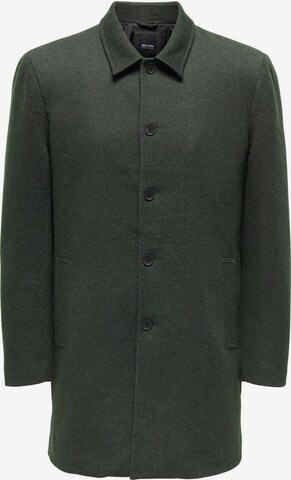 Only & Sons Between-Seasons Coat in Green: front