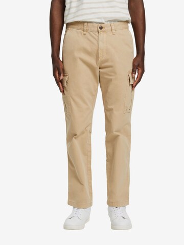 Regular Pantalon cargo ESPRIT en beige : devant