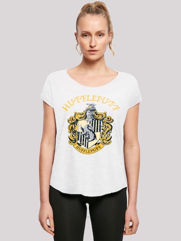 F4NT4STIC Shirt 'Harry Potter Hufflepuff Crest' in Wit: voorkant