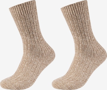 camano Socks in Beige: front