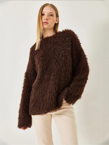 Bianco Lucci Oversized trui in Bruin