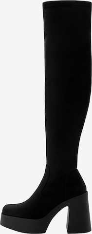 Pull&Bear Over the Knee Boots in Black