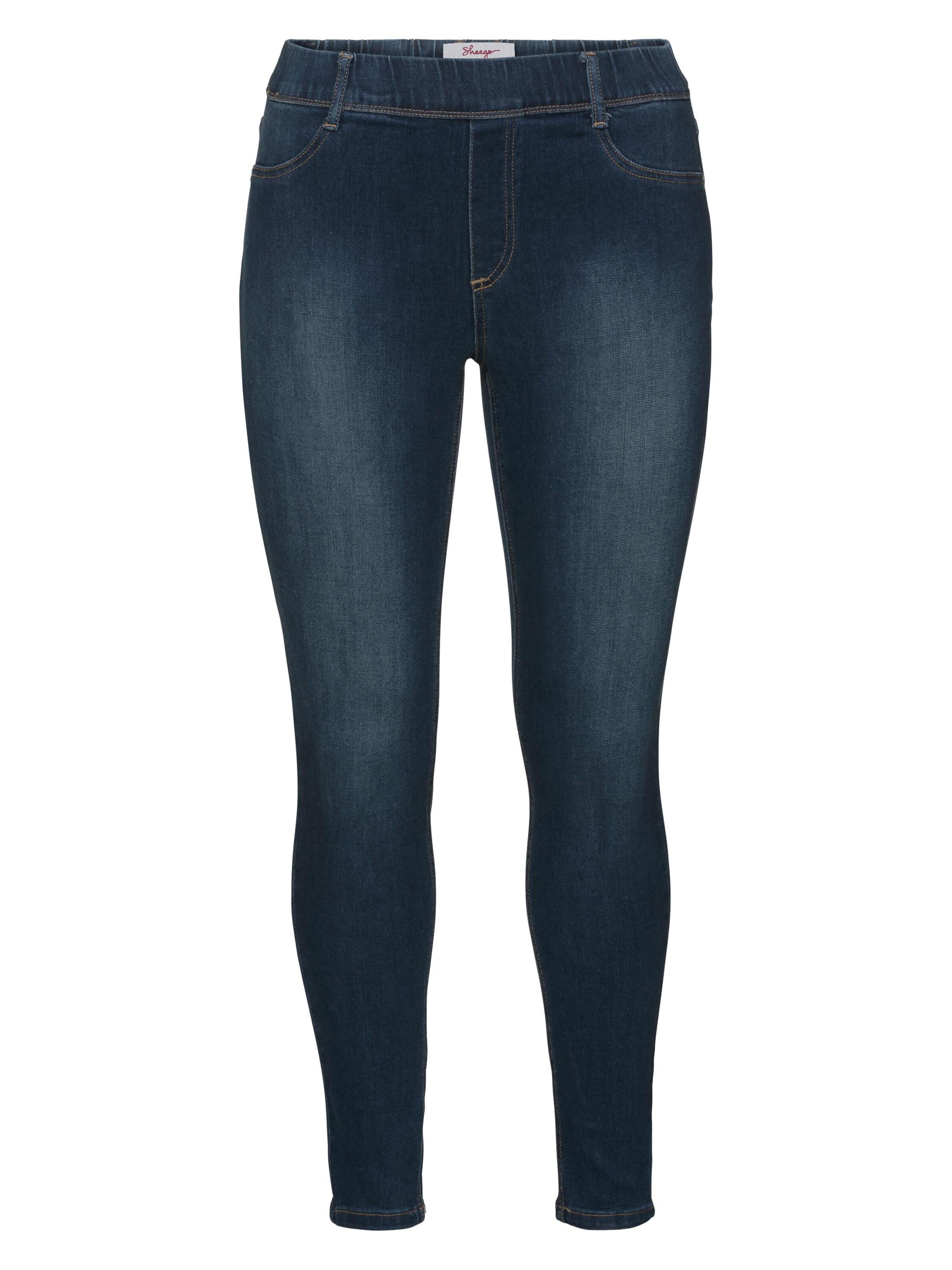 SHEEGO Skinny Jeggíny – modrá: přední strana