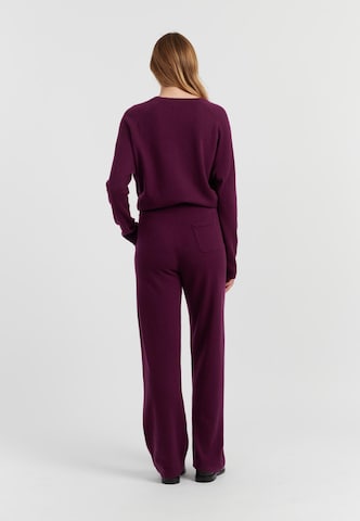 Chinti & Parker Zvonové kalhoty Kalhoty 'Pure Cashmere' – červená