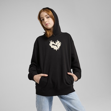 PUMA Sweatshirt 'Flaming Love' in Black: front