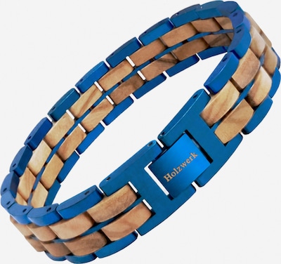 Holzwerk Armband 'OBERSEE' in 21 cm in blau, Produktansicht