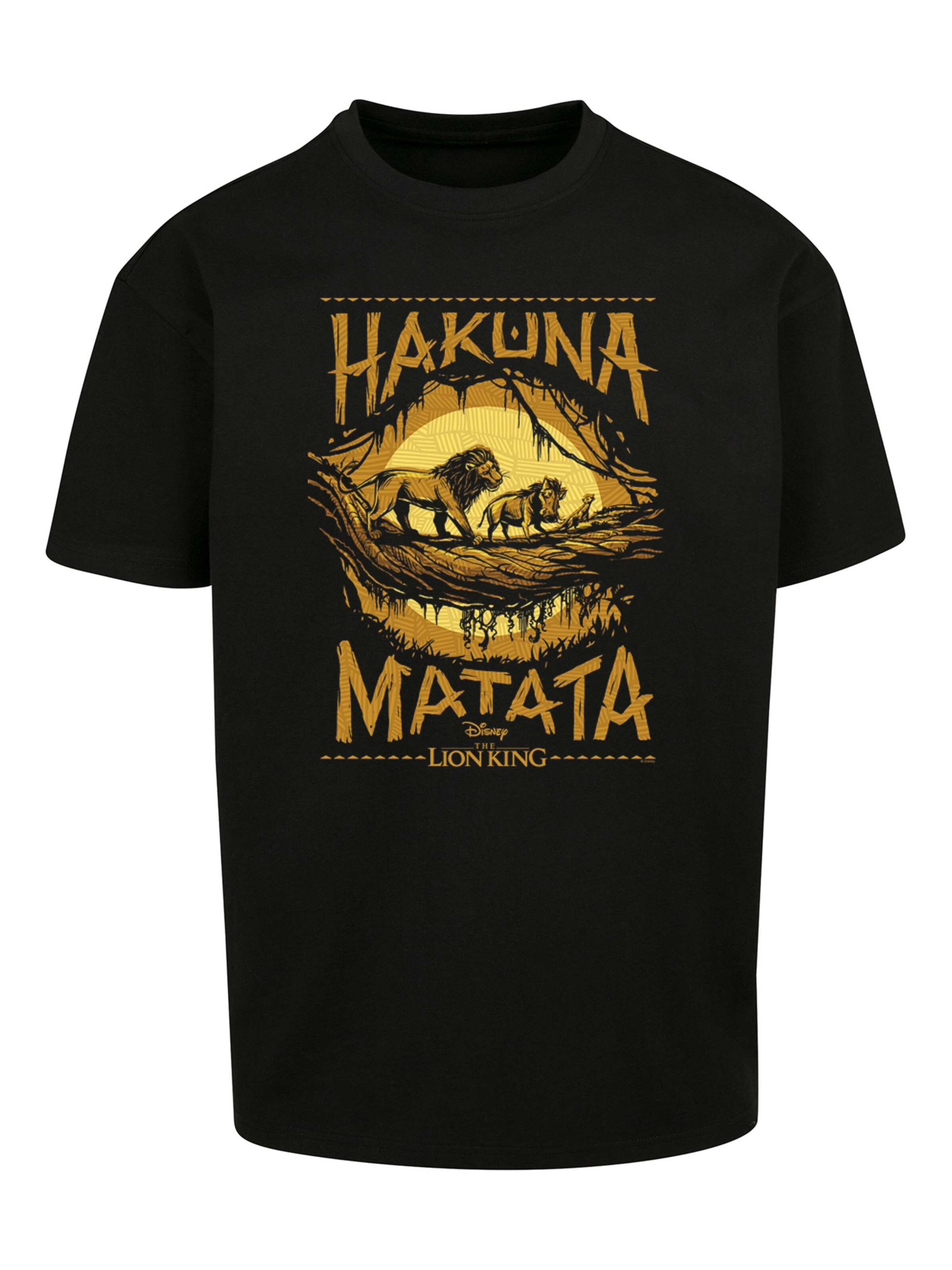 F4NT4STIC Shirt 'König der Löwen Hakuna Matata' in Zwart: voorkant