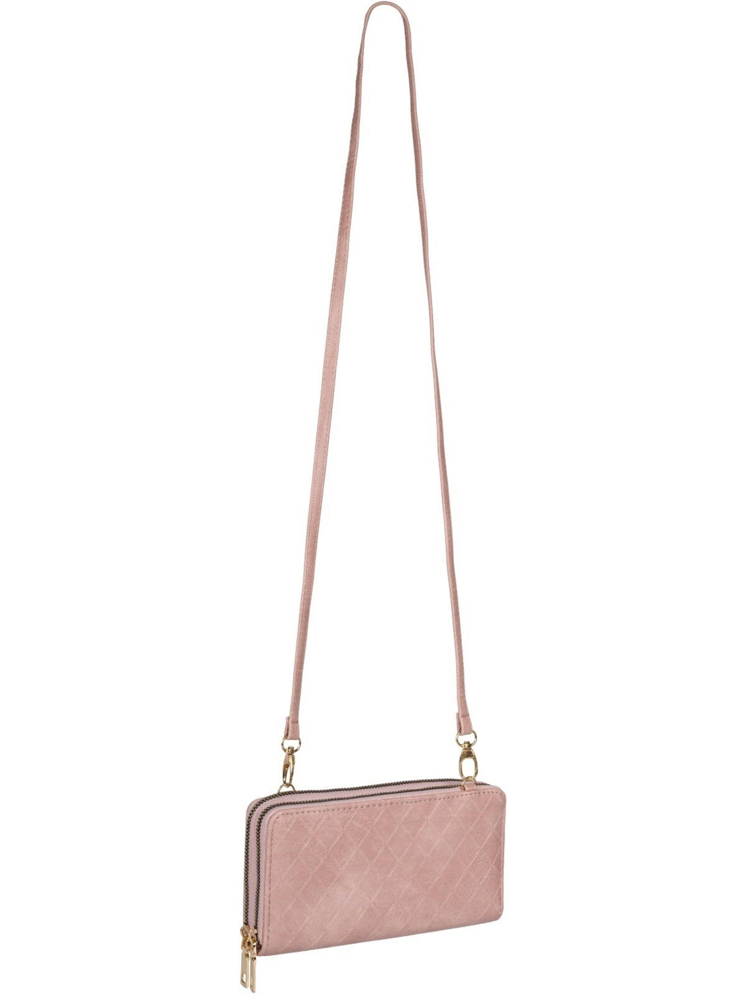 styleBREAKER Crossbody bag '2 in 1 Umhängetasche - Geldbörse Rauten' in Pink