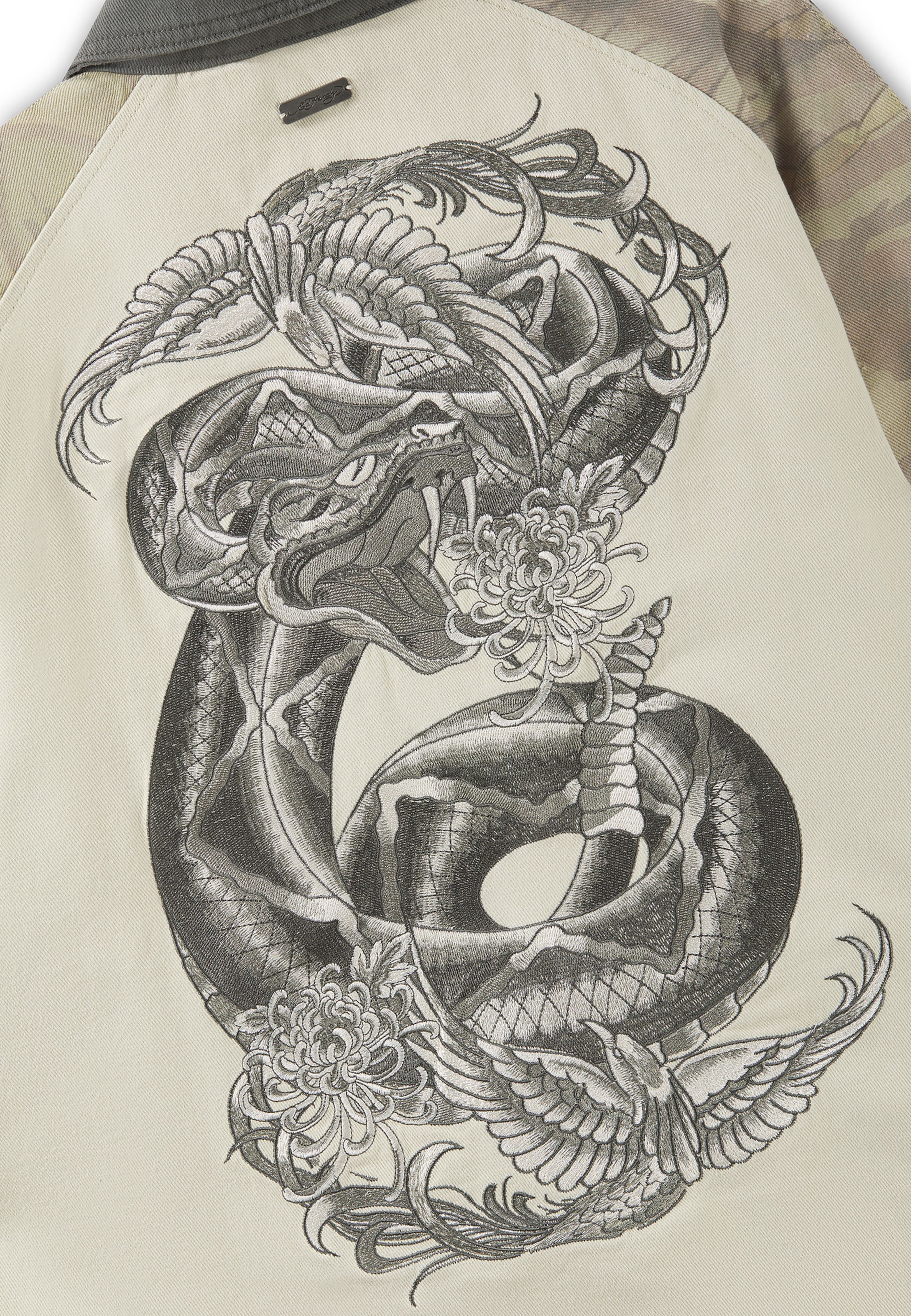 Ed Hardy - Chaqueta de entretiempo 'Snake' en beige