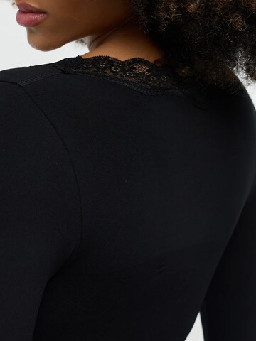 cfab - Body modelador 'Lace Bodysuit Sculpting Shapewear Longsleeve mit Slip' em preto
