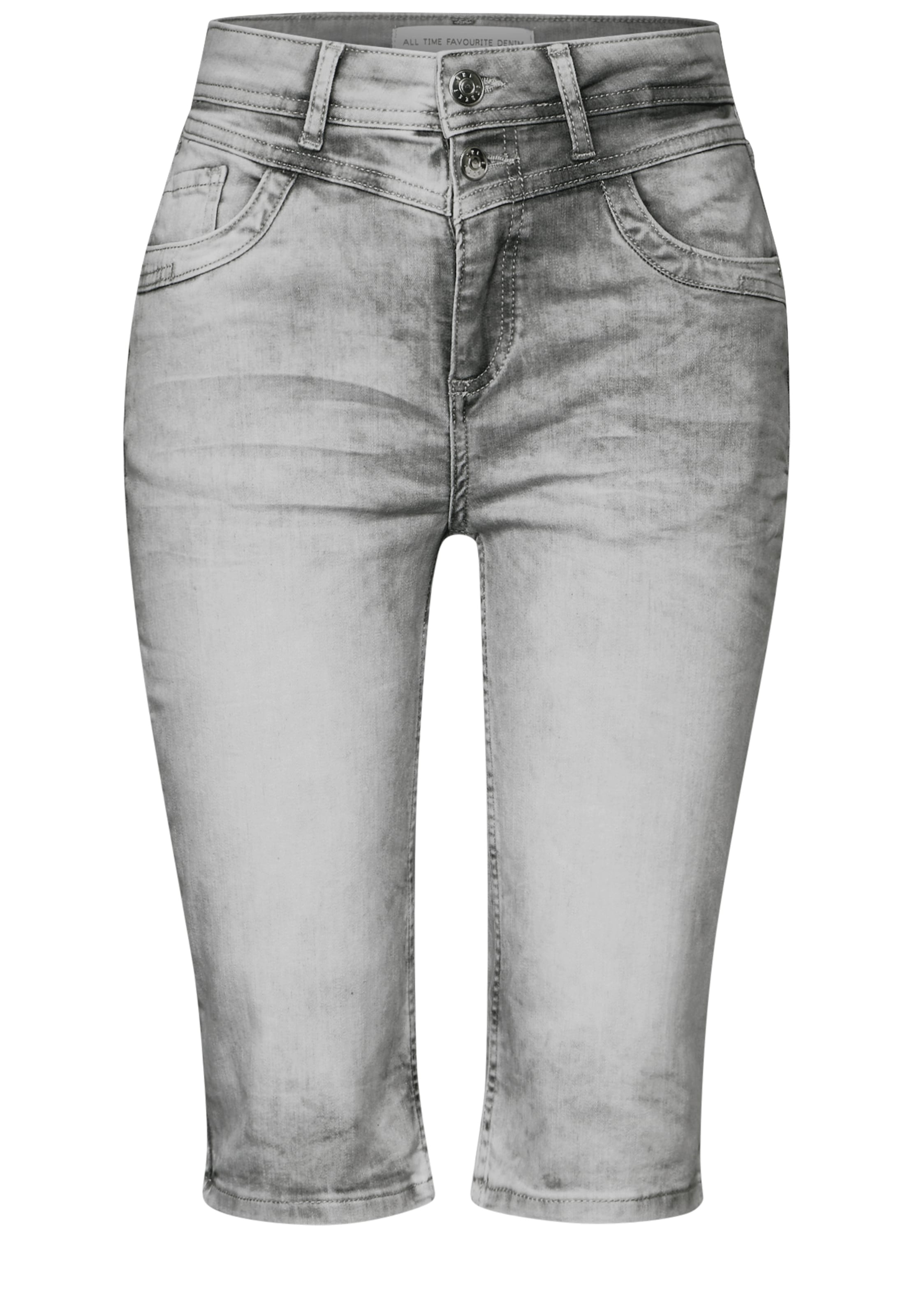 STREET ONE Slim fit Jeans 'Bermuda' in Grey: front