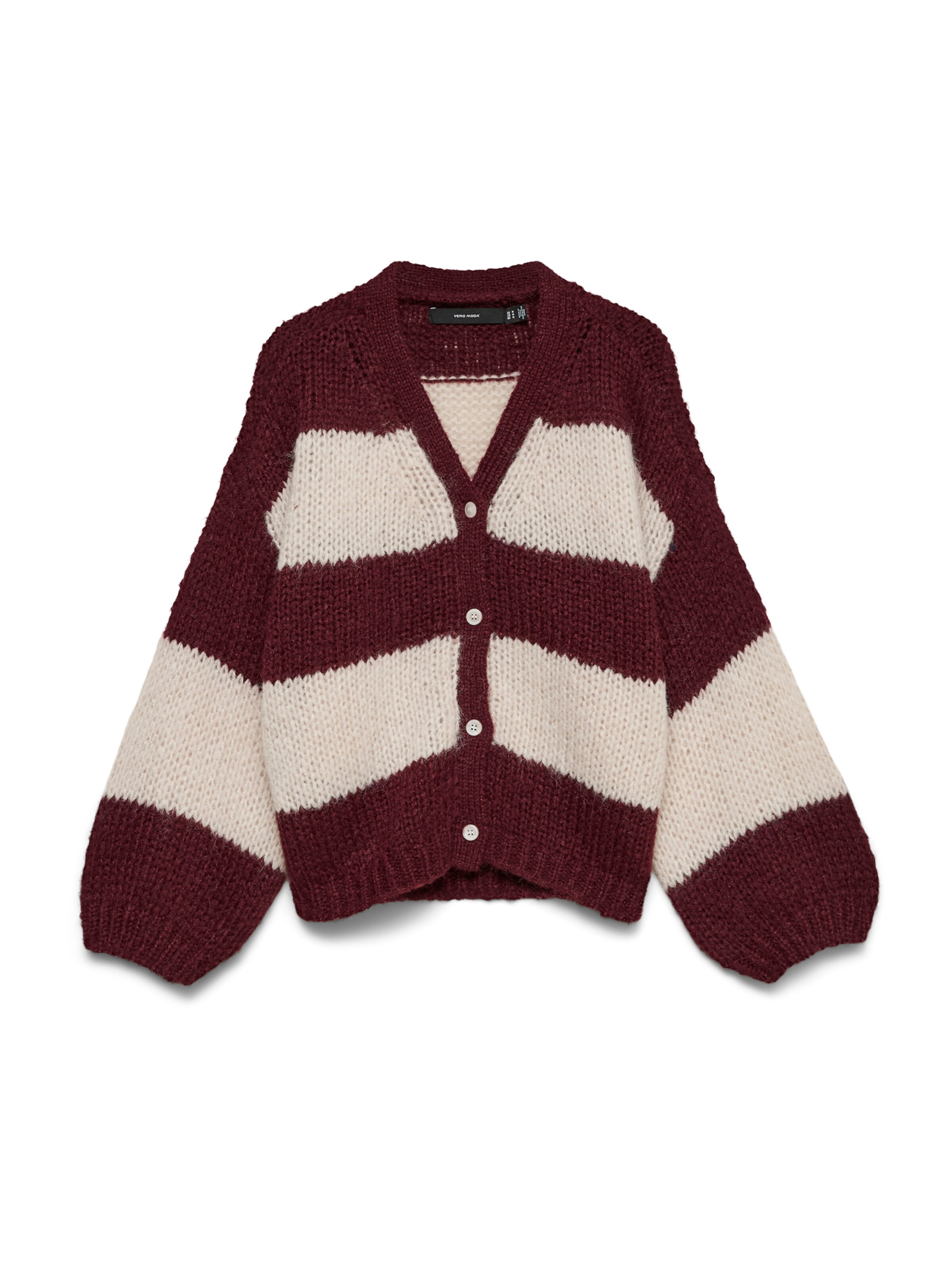 VERO MODA Kampsun 'VMMAYBE' XS suuruses karmiinpunane / valge, Tootevaade