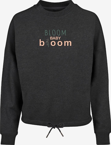 Merchcode Sweatshirt 'Spring - Bloom baby' in Grey: front