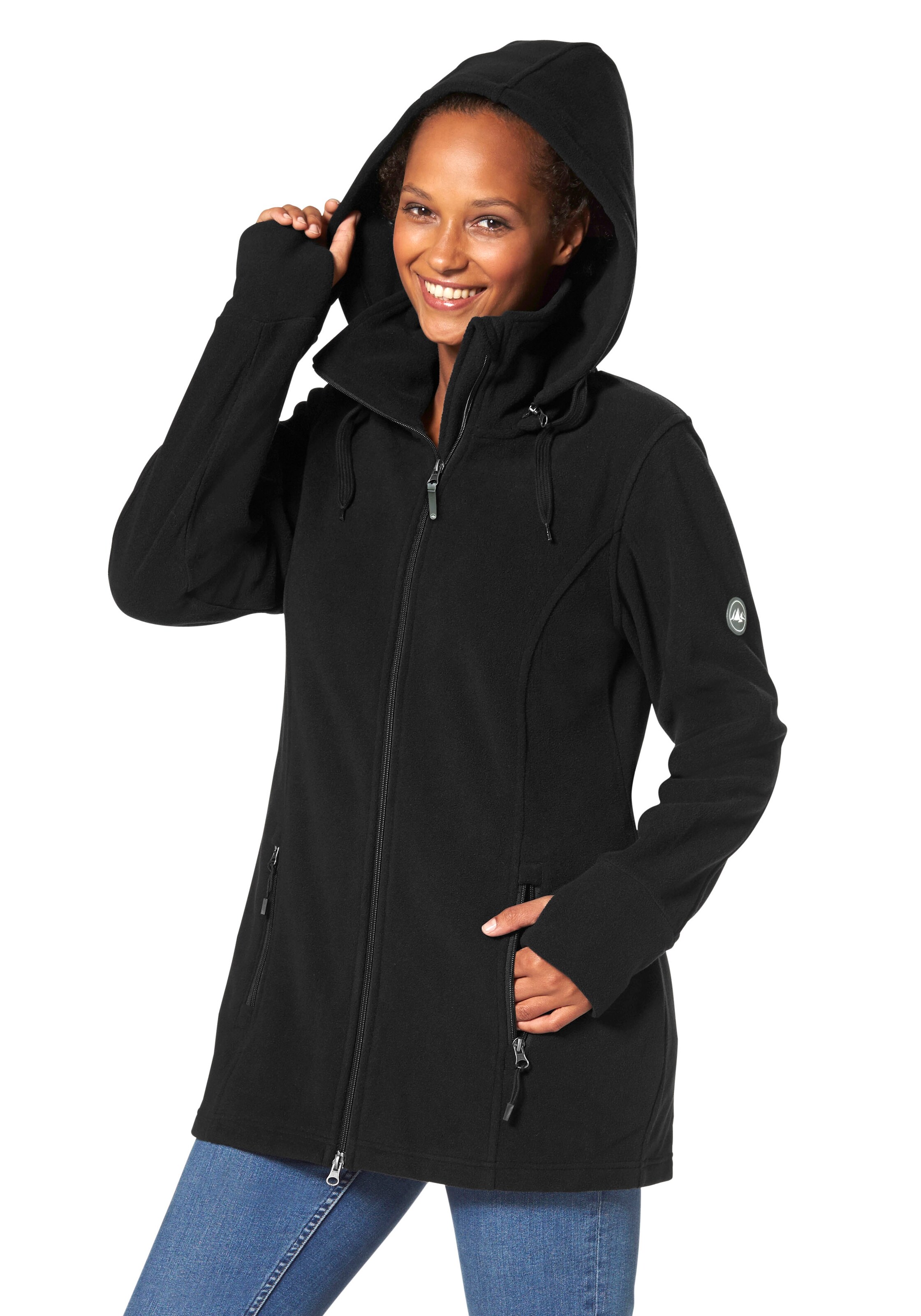 POLARINO Athletic Fleece Jacket in Black