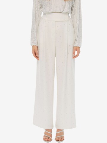 NOCTURNE Wide leg Pants in White: front