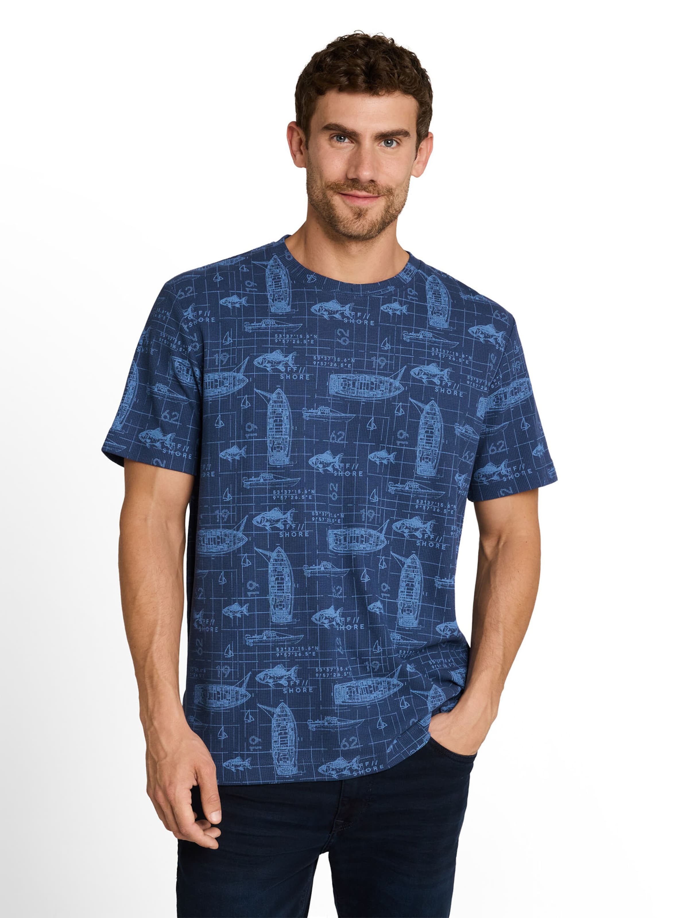 Tricou de la TOM TAILOR pe albastru: față