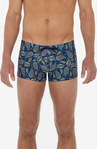 HOM Board Shorts ' Abaco ' in Blue: front