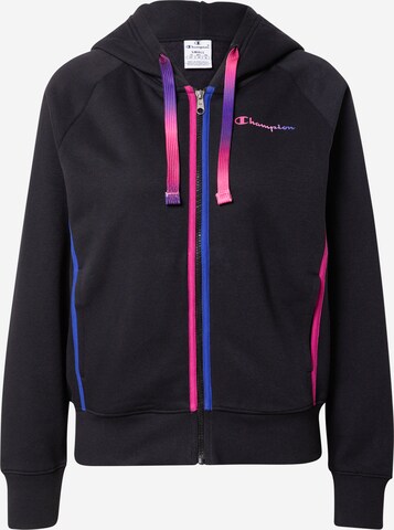 Champion Authentic Athletic Apparel Sweatjacke in Schwarz: predná strana