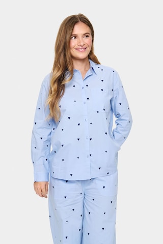 SAINT TROPEZ - Blusa 'Jaline' em azul: frente