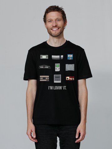 T-Shirt ' Videogames ' Watapparel en noir : devant