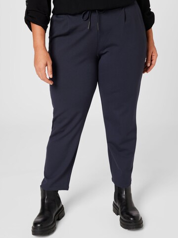 Vero Moda Curve Regular Pleat-Front Pants 'Eva' in Blue: front