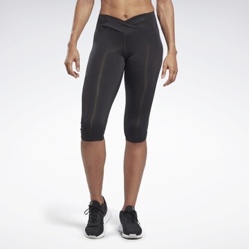 Skinny Pantalon de sport 'Workout Ready' Reebok en noir : devant