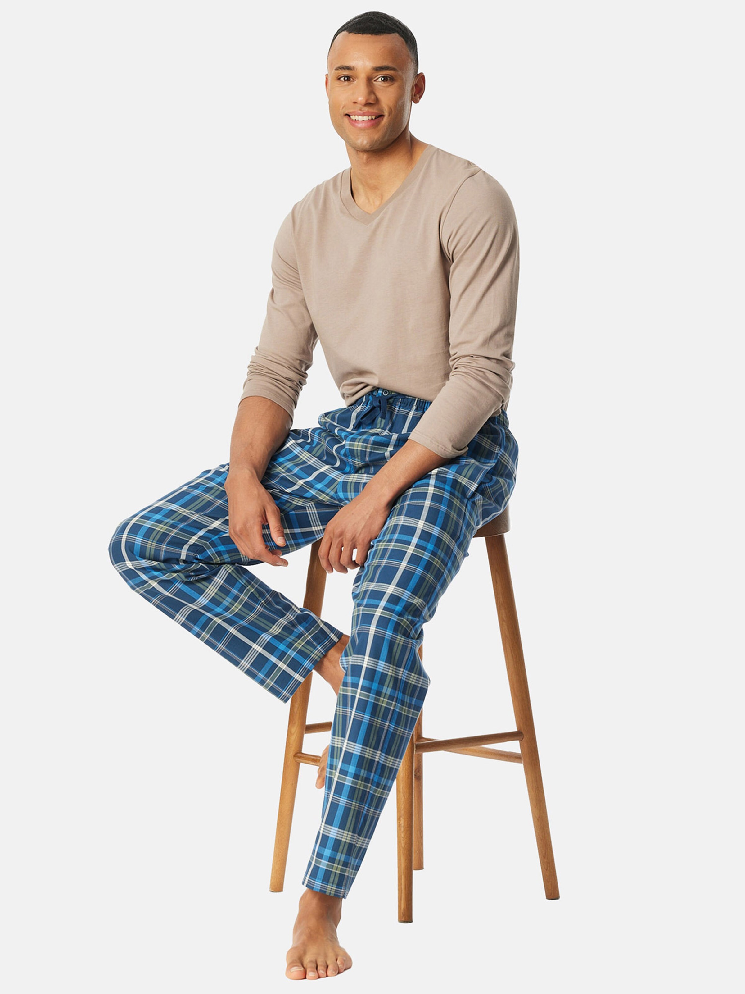 SCHIESSER Pyjamahose ' Mix + Relax ' in Blau