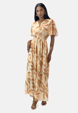 Robe Elara en beige : devant