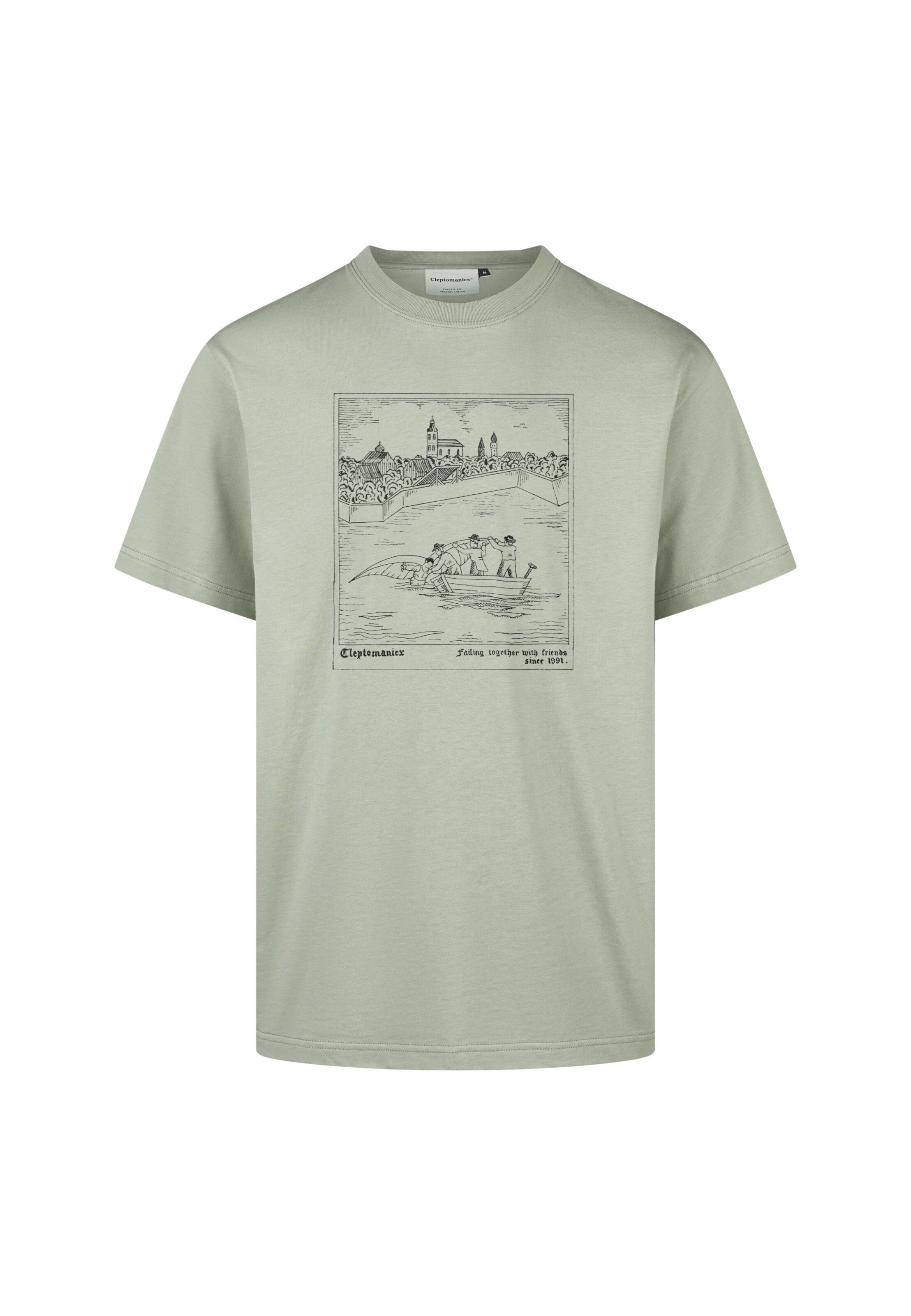 Cleptomanicx T-Shirt 'Berblinger' in Grau: Vorderseite