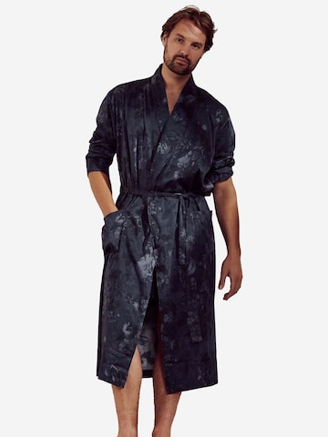 ESSENZA Long Bathrobe 'Pete' in Blue: front