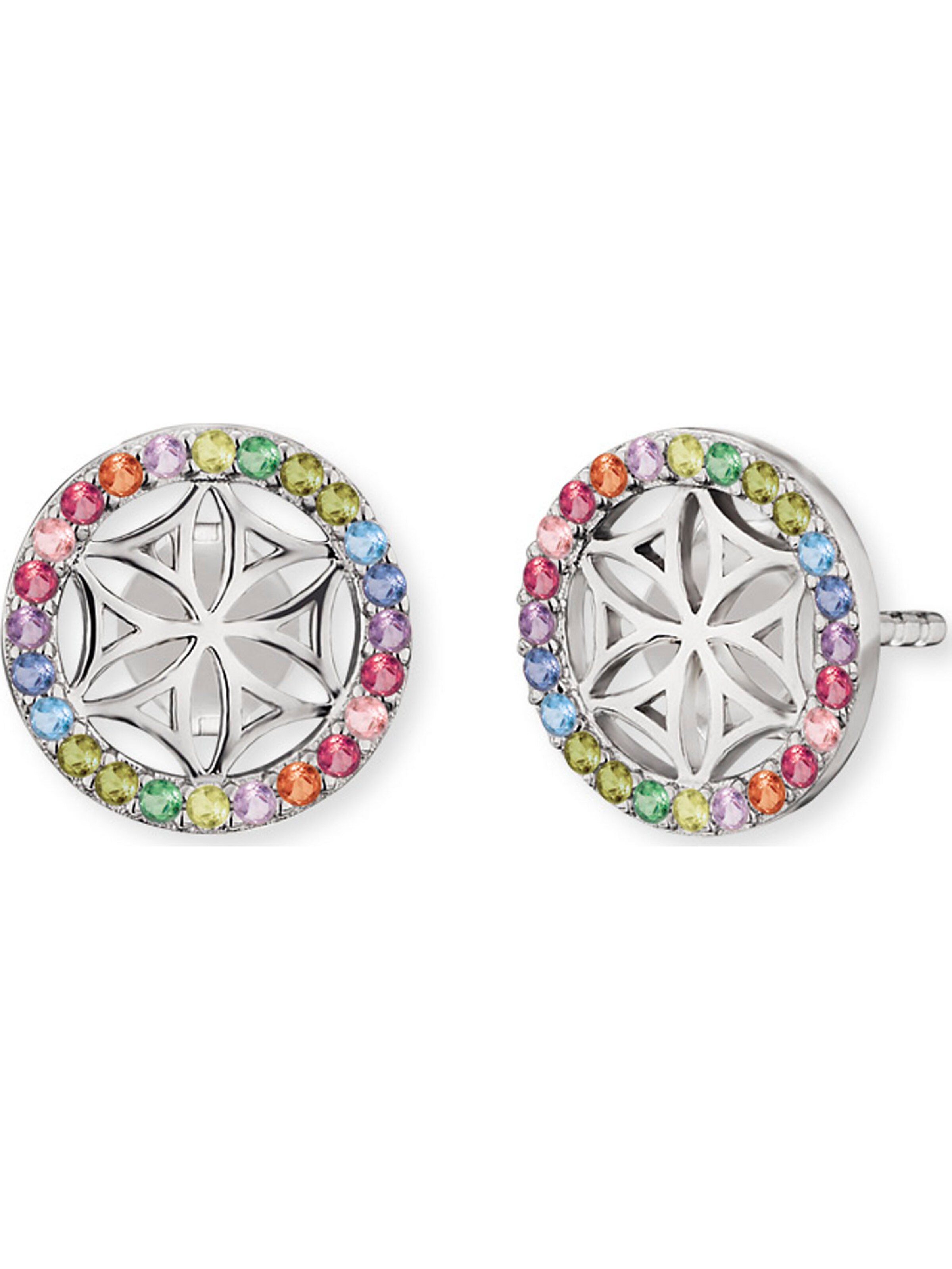 Engelsrufer Earrings 'Lebensblume' in Silver: front