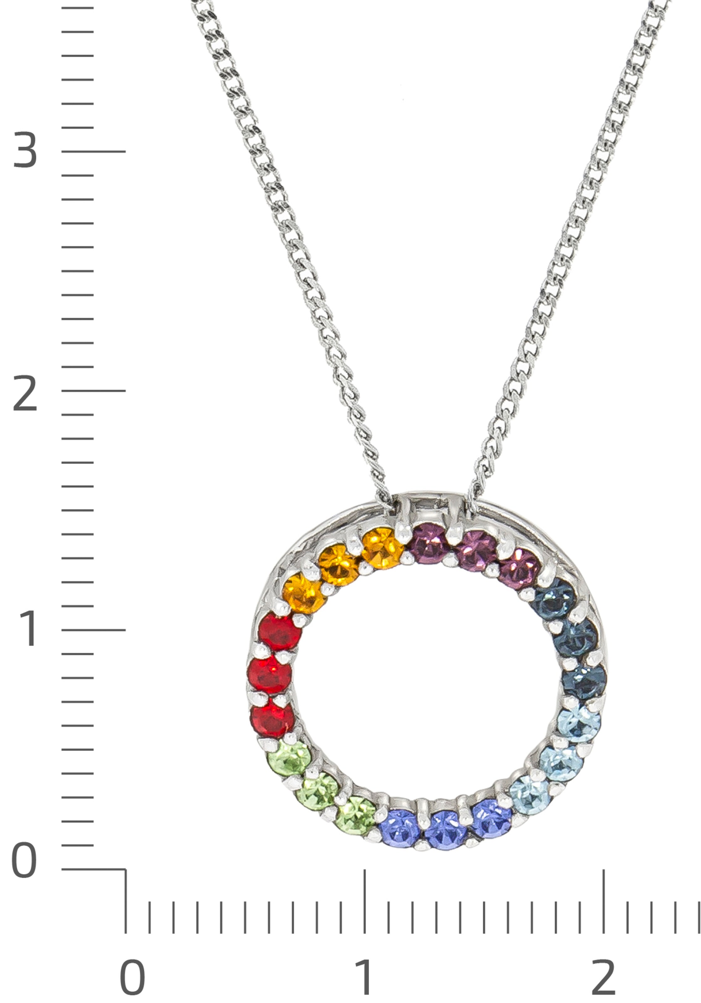 FIRETTI Necklace 'Kreis & Regenbogenfarben' in Silver