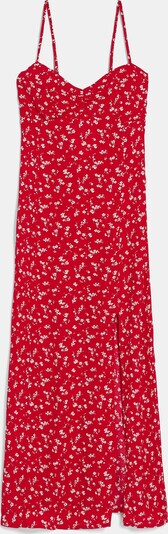 Bershka Robe ' VESTIDO MIDI  MARROCAIN EST FLORES' en rouge clair / blanc, Vue avec produit