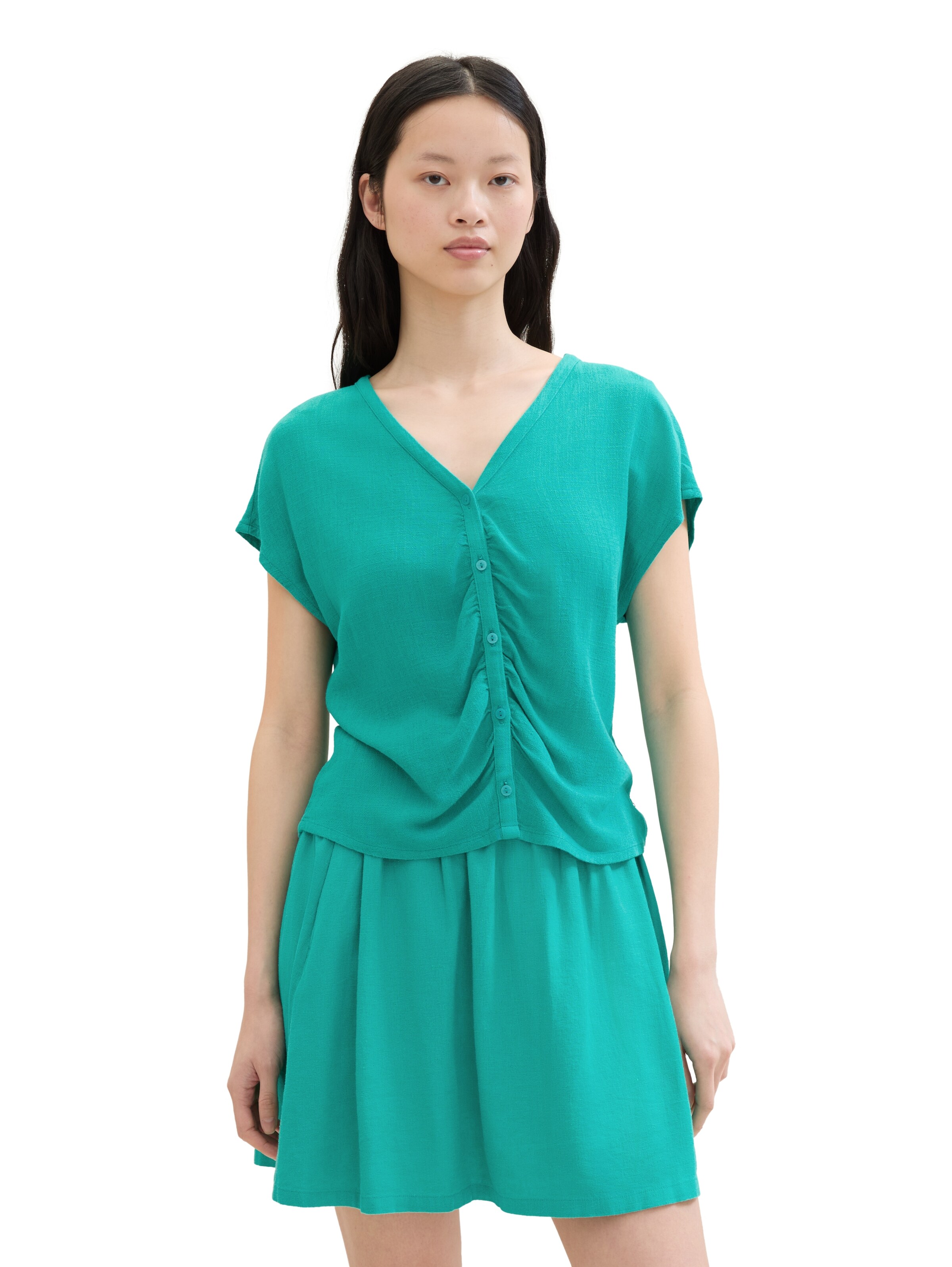 TOM TAILOR DENIM Bluse in Grün: Vorderseite