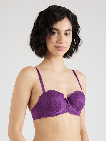 LingaDore Balconette Bra in Purple: front