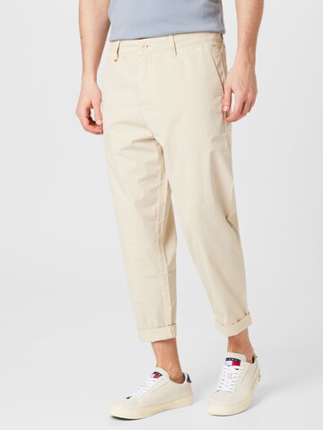 Regular Pantalon chino 'Statum' BOSS en beige : devant