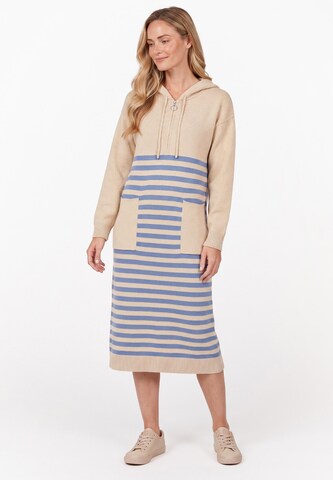 Robes en maille usha BLUE LABEL en beige : devant