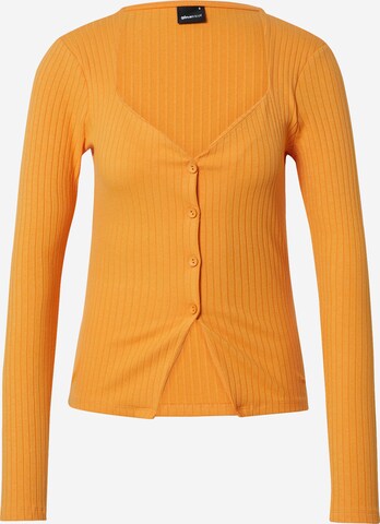 Gina Tricot Gebreid vest in Oranje: voorkant