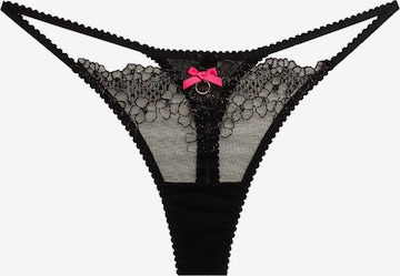 String 'embroidery Opal' La Muel Lingerie en noir : devant