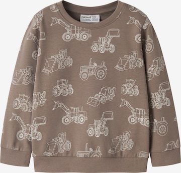 NAME IT Sweatshirt 'Sweatshirt NMMVARON LS AOP SWT UNB' in Grey: front