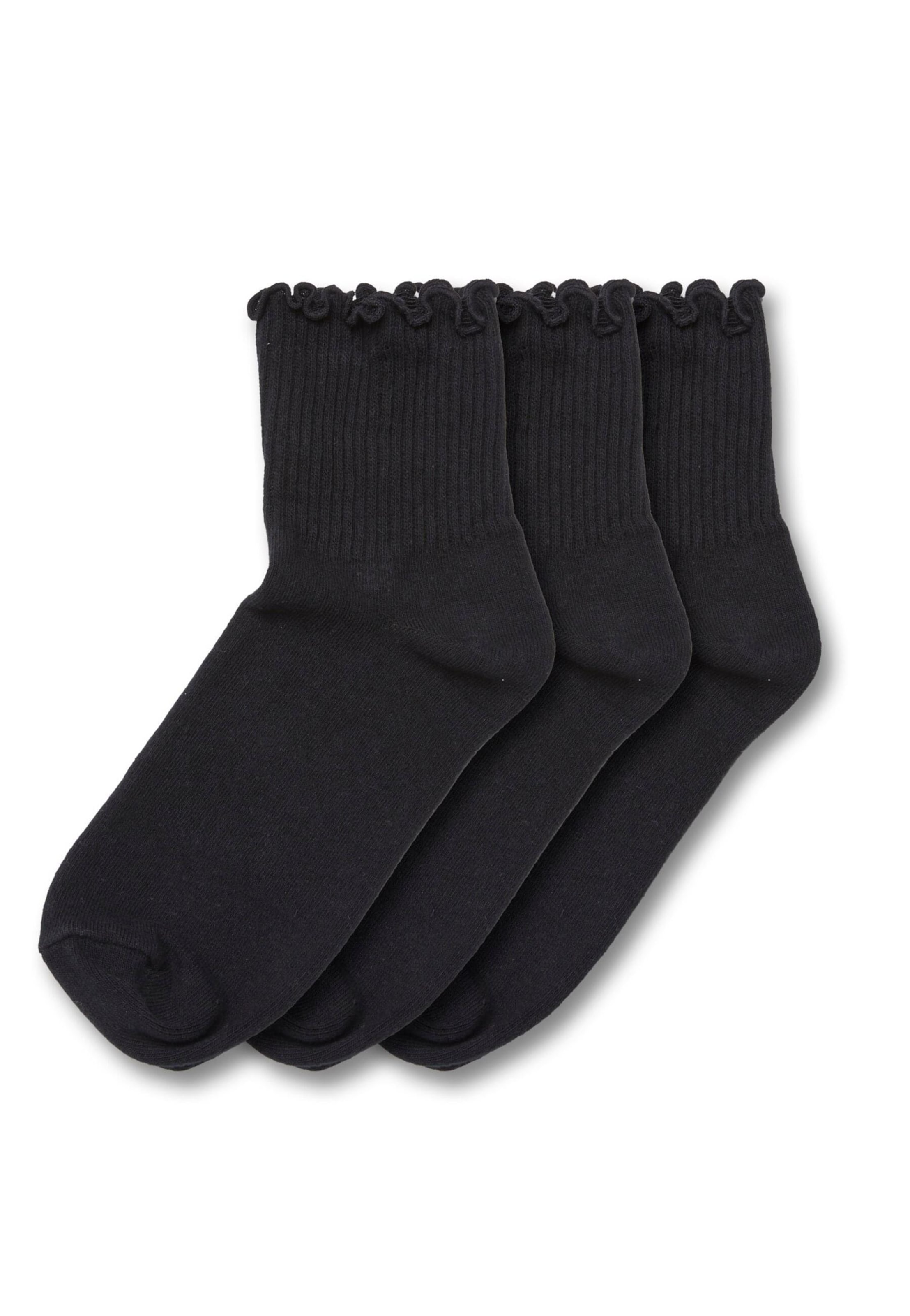 Urban Classics Socken 'Ruffle' in Schwarz: Vorderseite