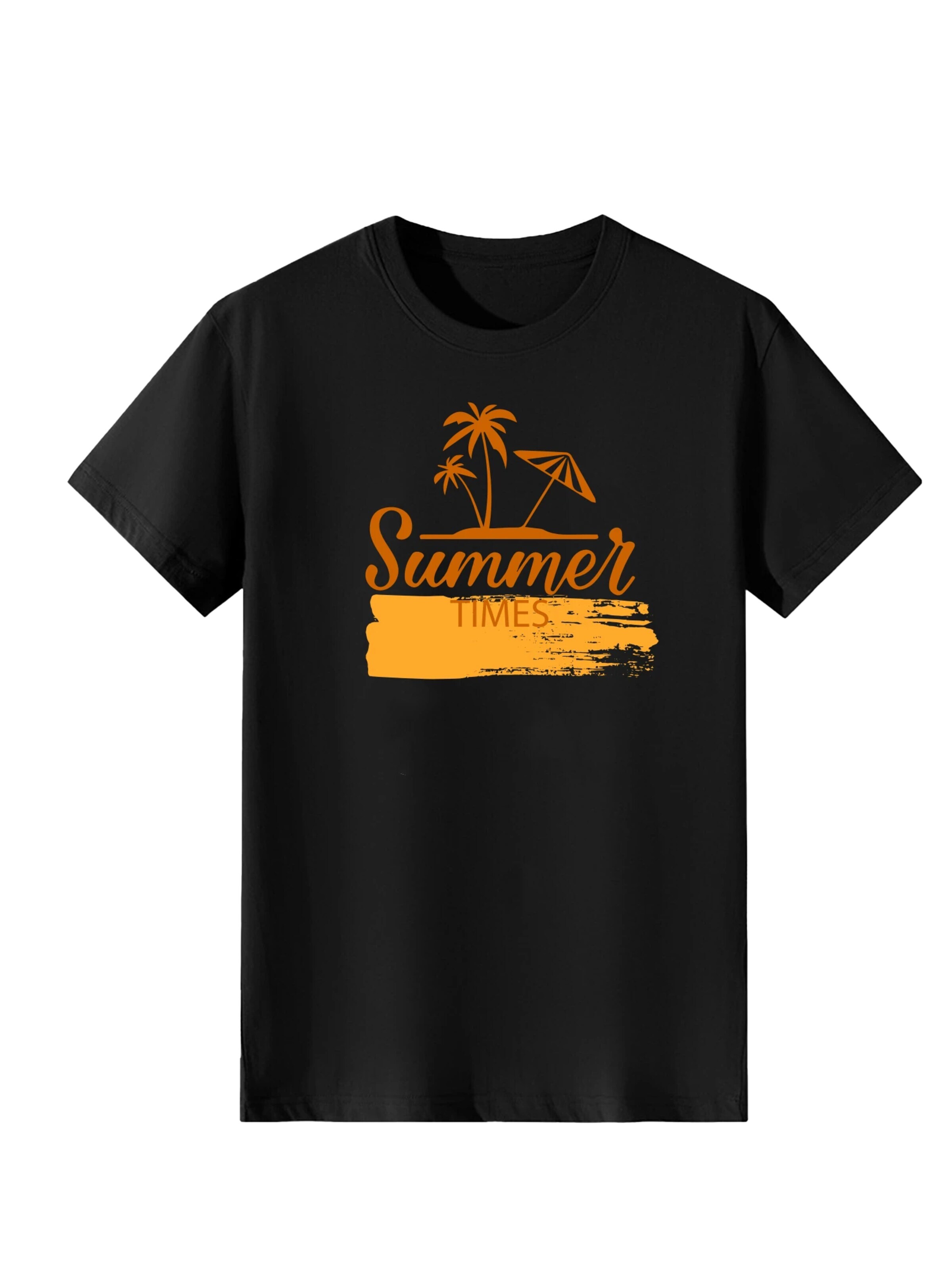 T-shirt 'Women Orange Summer Beach Palm Tree Letter Print T-Shirt' LapaPlus en noir
