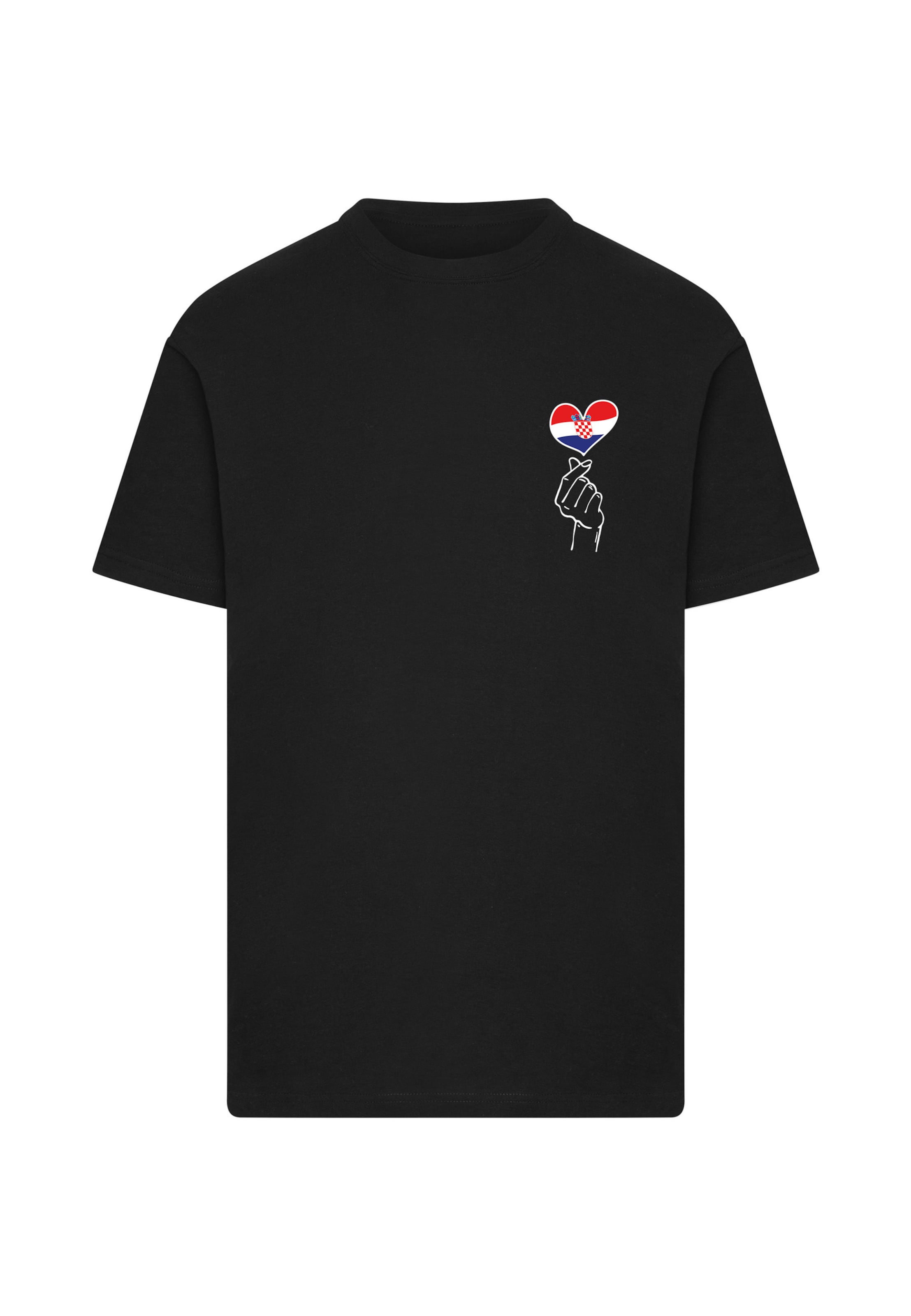 T-Shirt 'Love Croatia Sign' Mister Tee en noir : devant