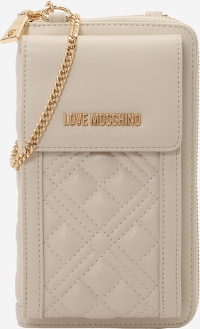 Love Moschino Portemonnee in Beige: voorkant