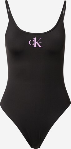 Calvin Klein Swimwear حمالة صدر مثلثة ثوب السباحة بلون أسود: الأمام
