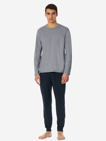 SCHIESSER Pajamas long 'Casual Essentials' in Blue
