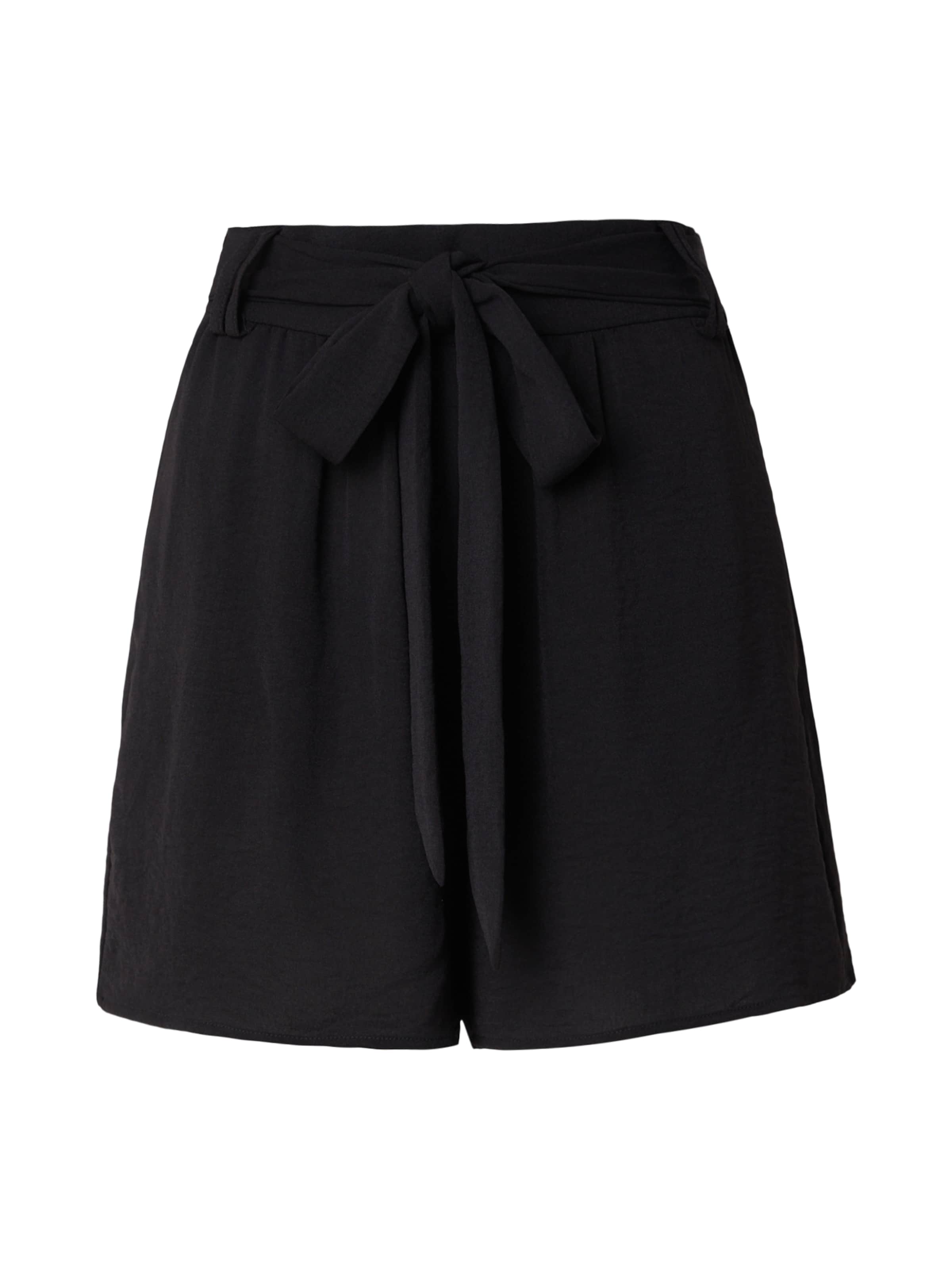 VILA Loose fit Pleat-Front Pants 'VIRella' in Black: front